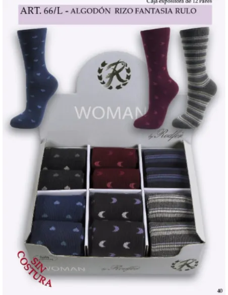 Calcetin Sra Fantasia Rulo Rizo